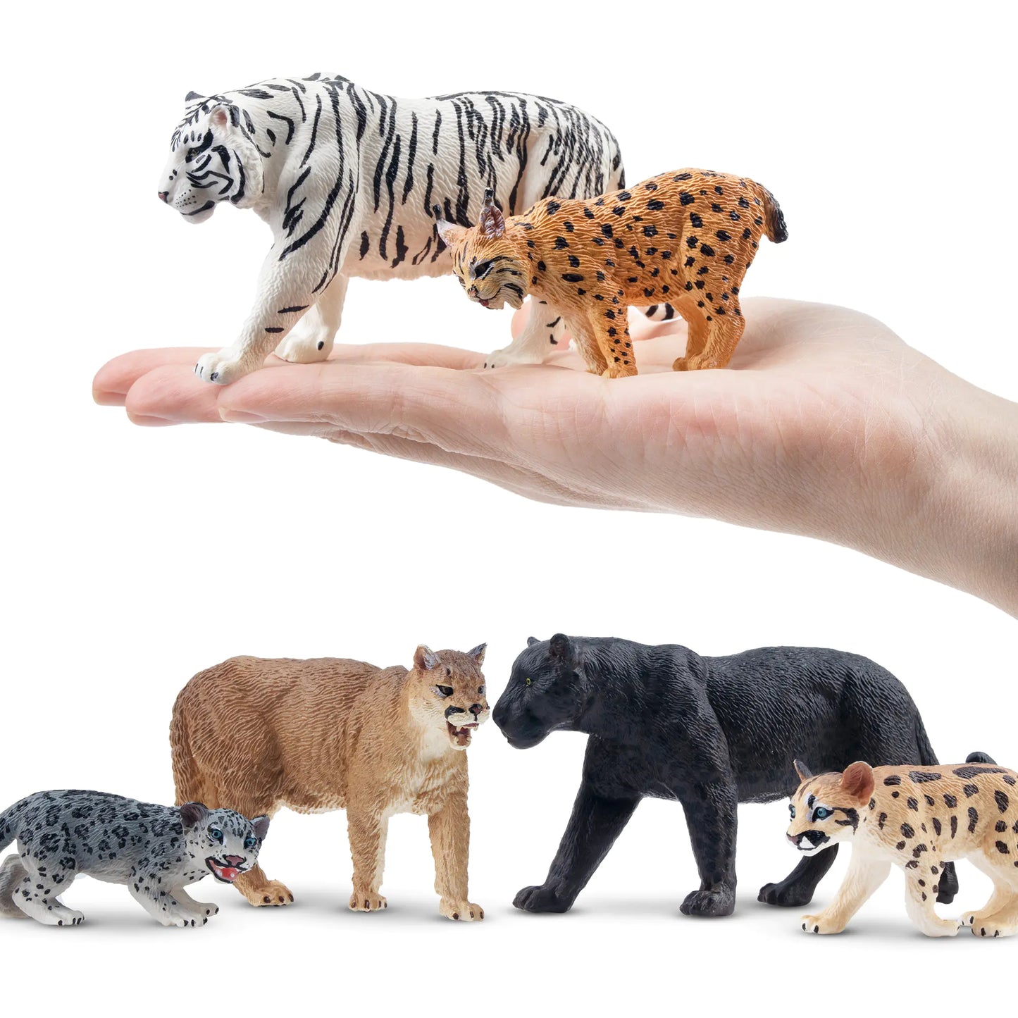 12-Piece Big Cat Animal Figurines Playset