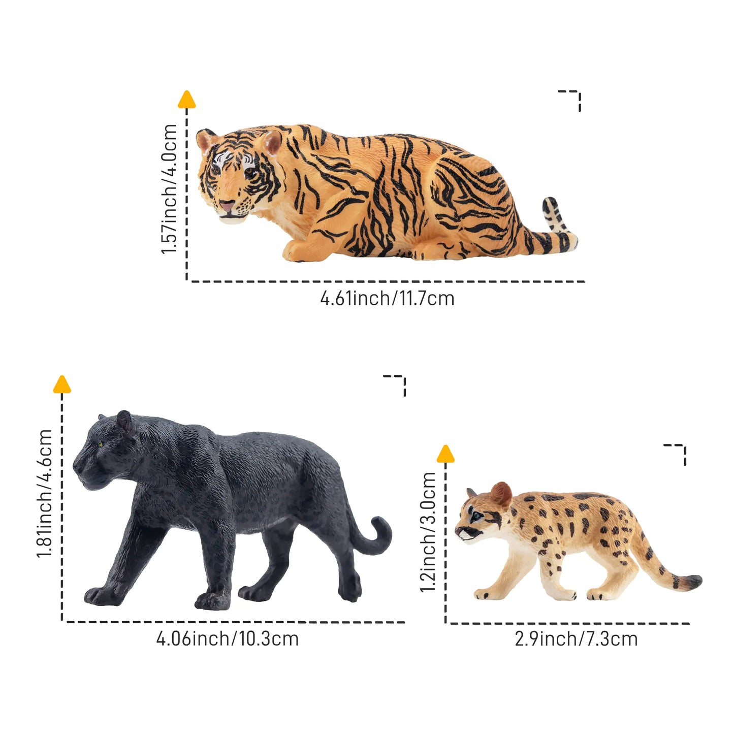 12-Piece Big Cat Animal Figurines Playset