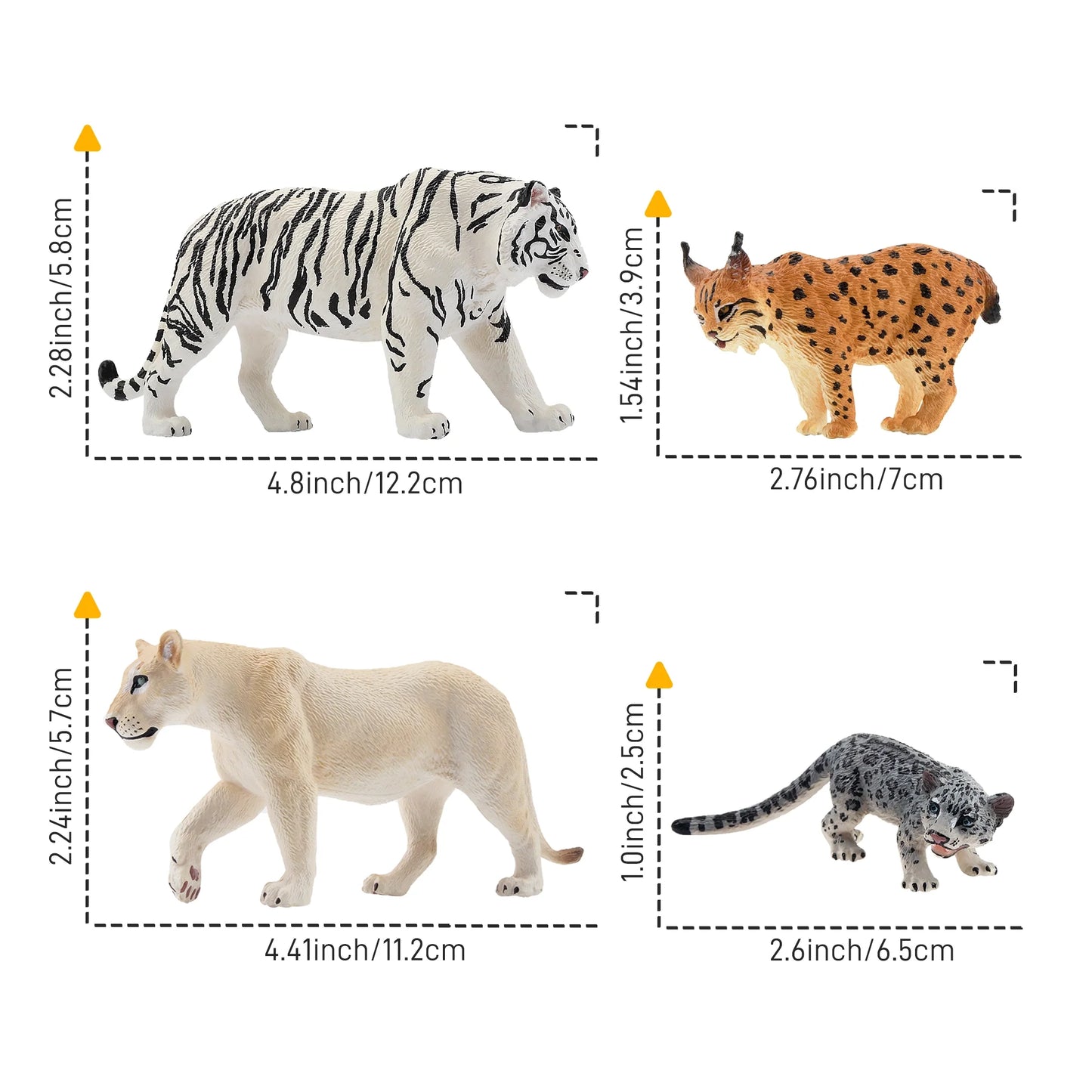 12-Piece Big Cat Animal Figurines Playset