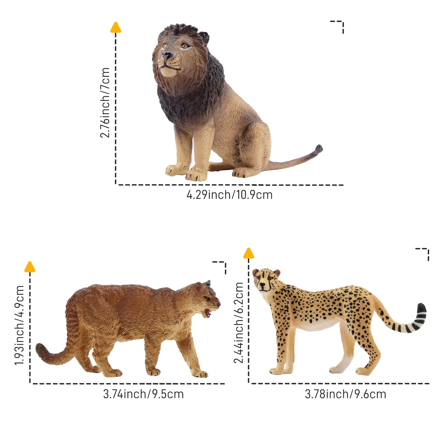 12-Piece Big Cat Animal Figurines Playset