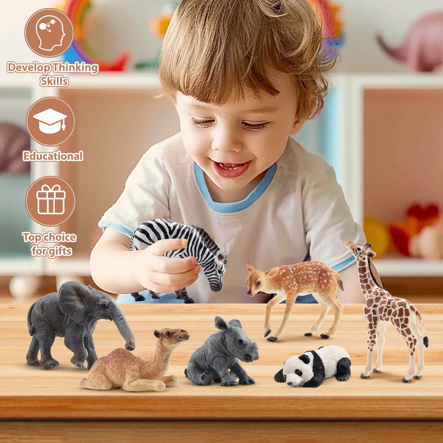 12-Piece Mini Wildlife Animals Figurine Playset