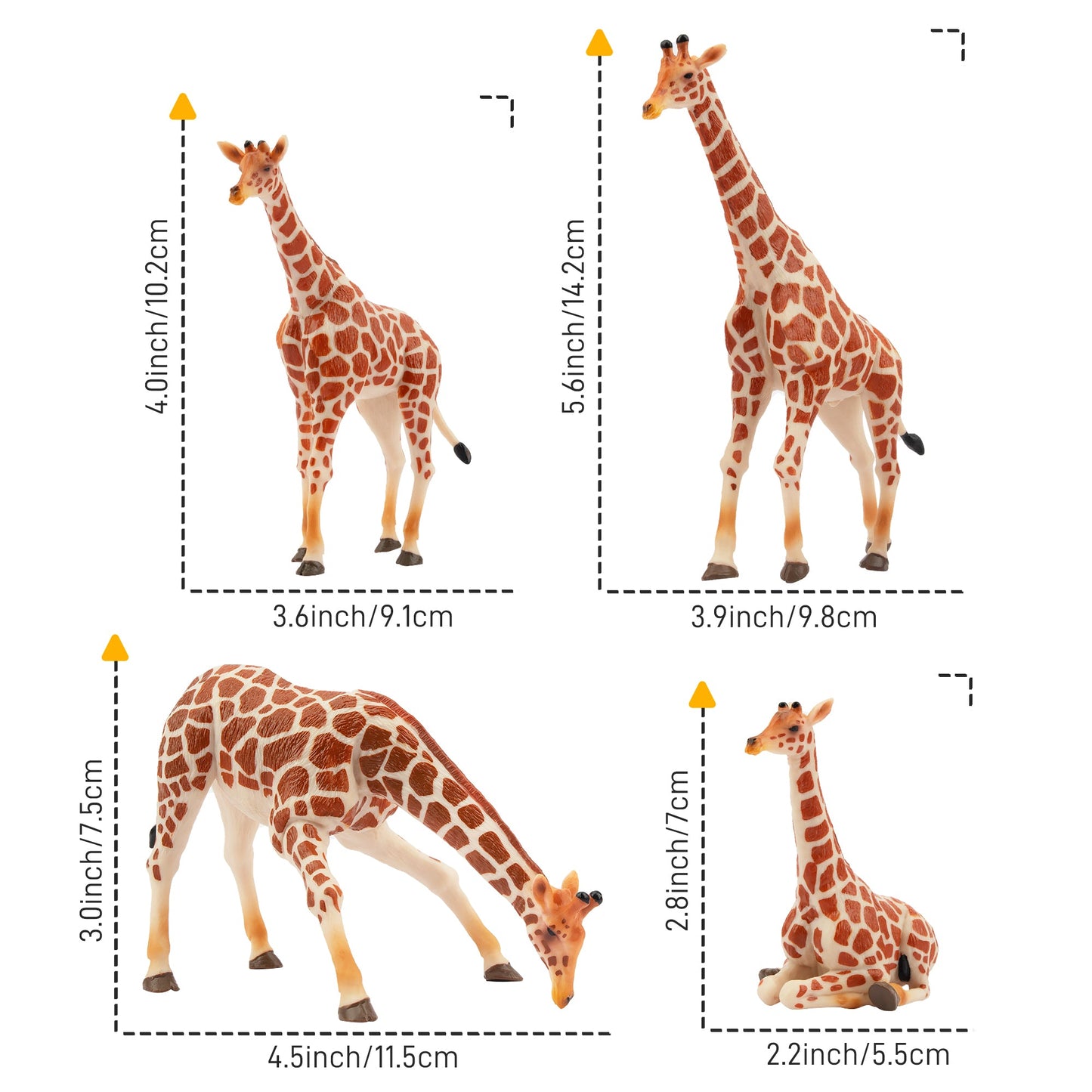 4-Piece Giraffe Family Figurine Playset