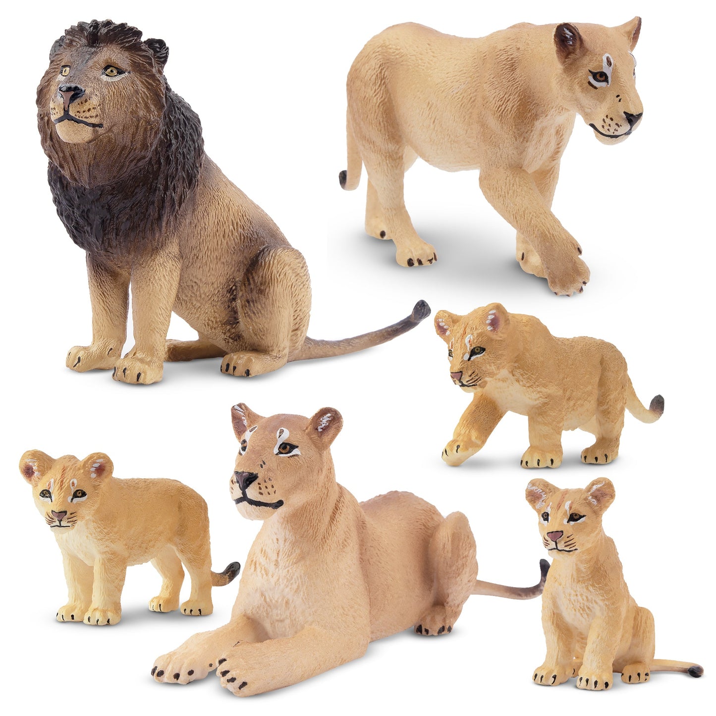 6-Piece Lion Family Figurine Playset