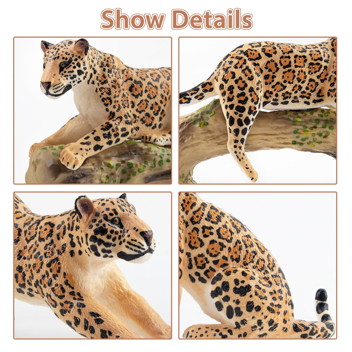 7-Piece Realistic Jaguar Family Figurine Playset