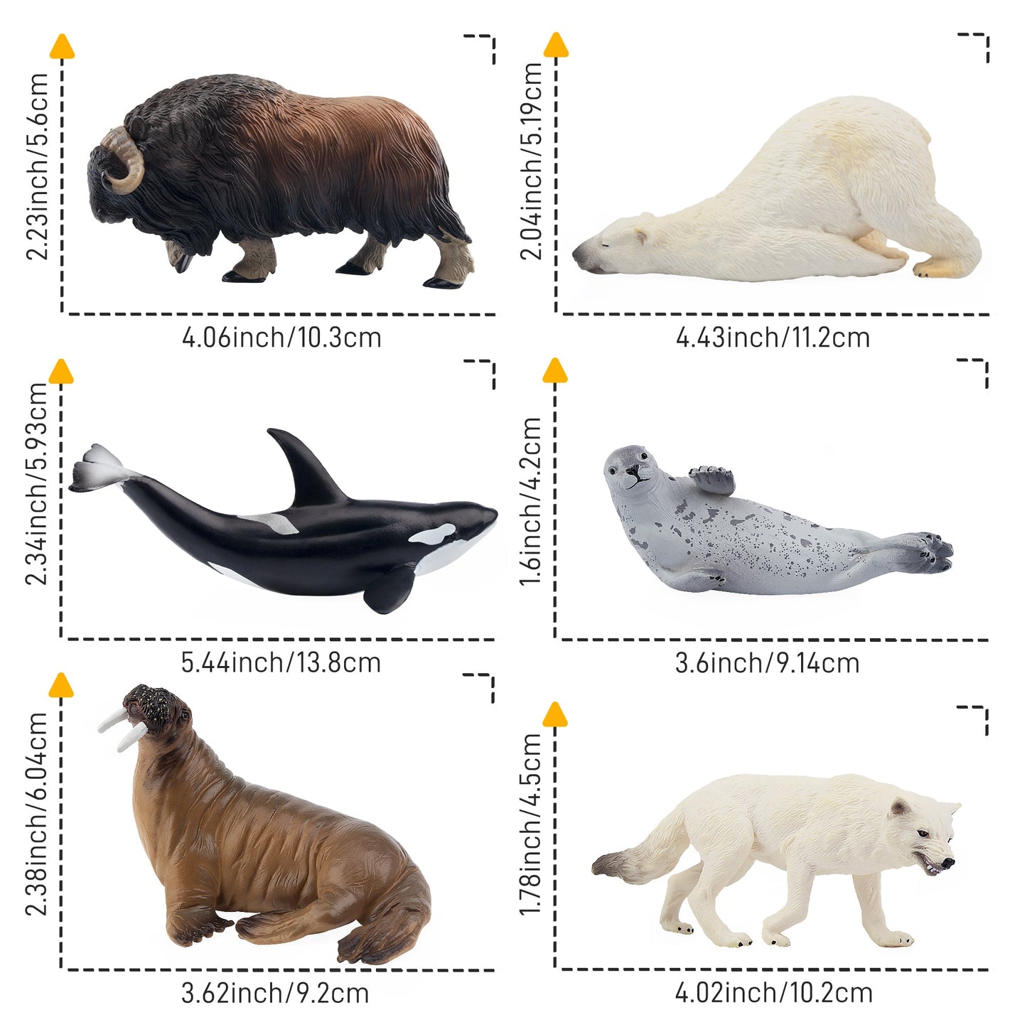 12-Piece Large Polar Animals Figurine Playset