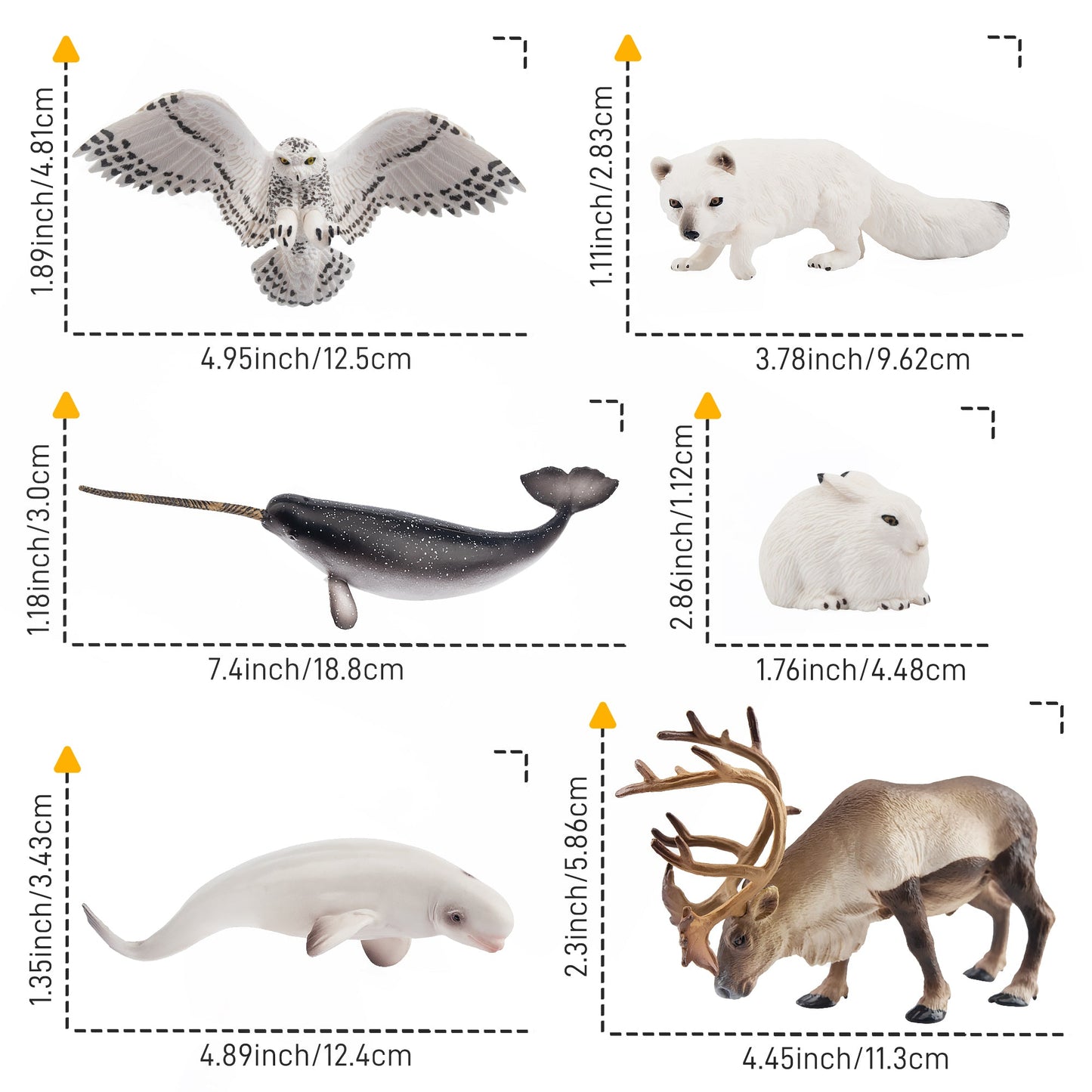 12-Piece Large Polar Animals Figurine Playset