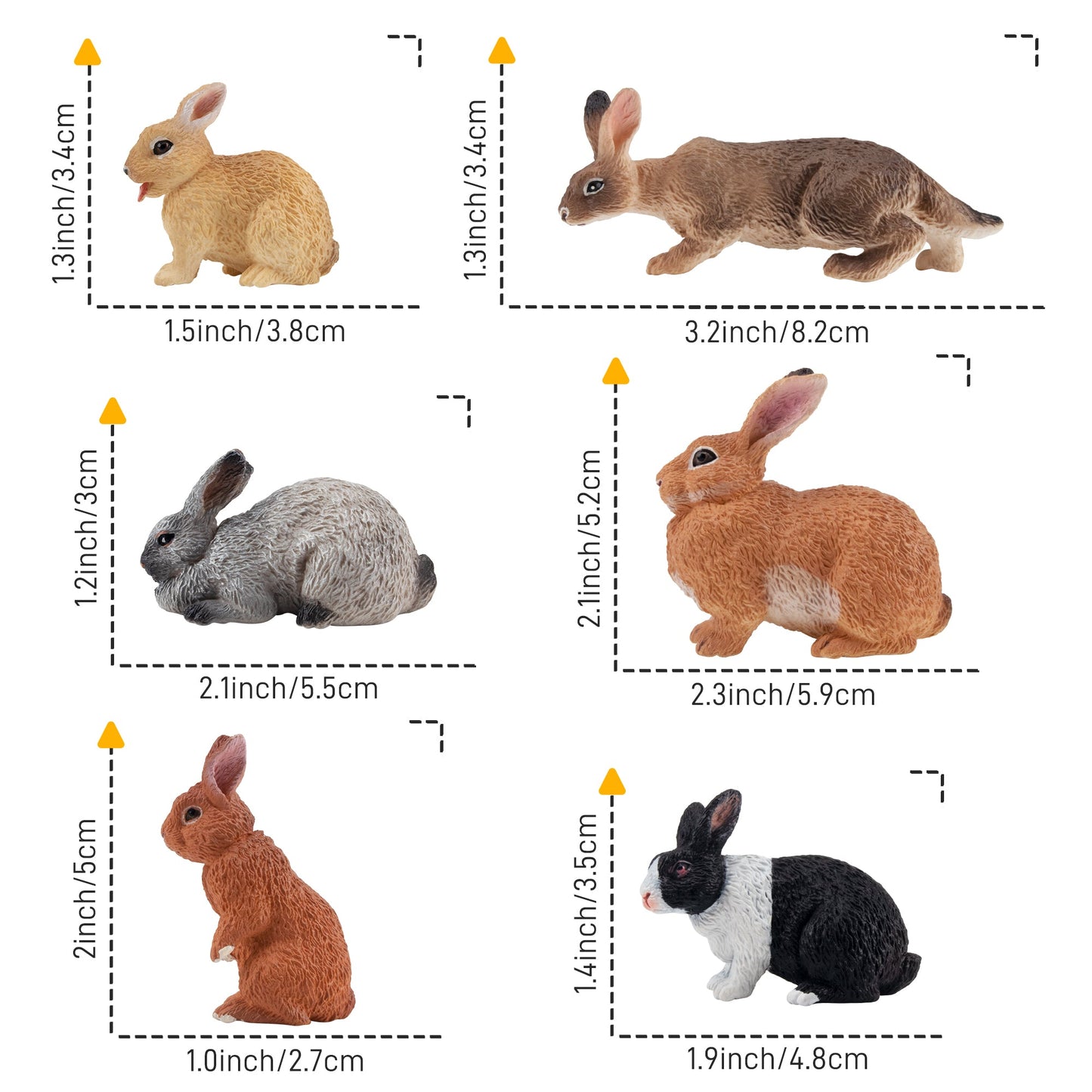 12-Piece Rabbit Figurine Playset