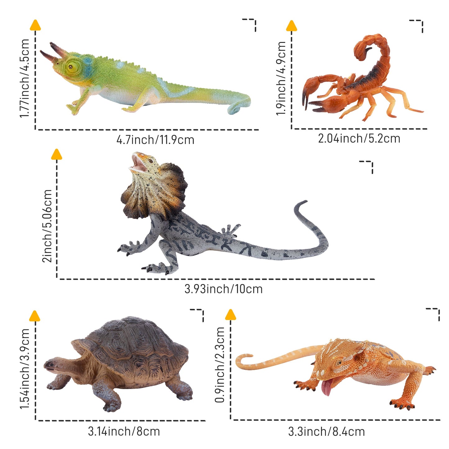 12-Piece Reptile Animals Figurine Playset