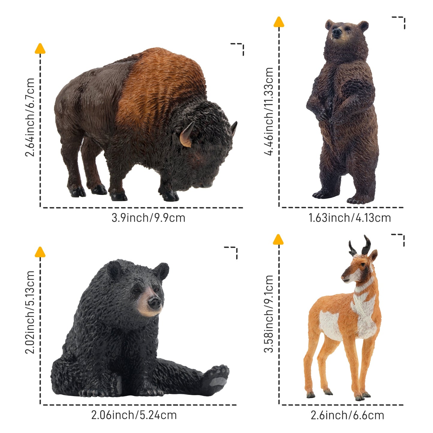 12-Piece North American Forest Animals Figurine Playset