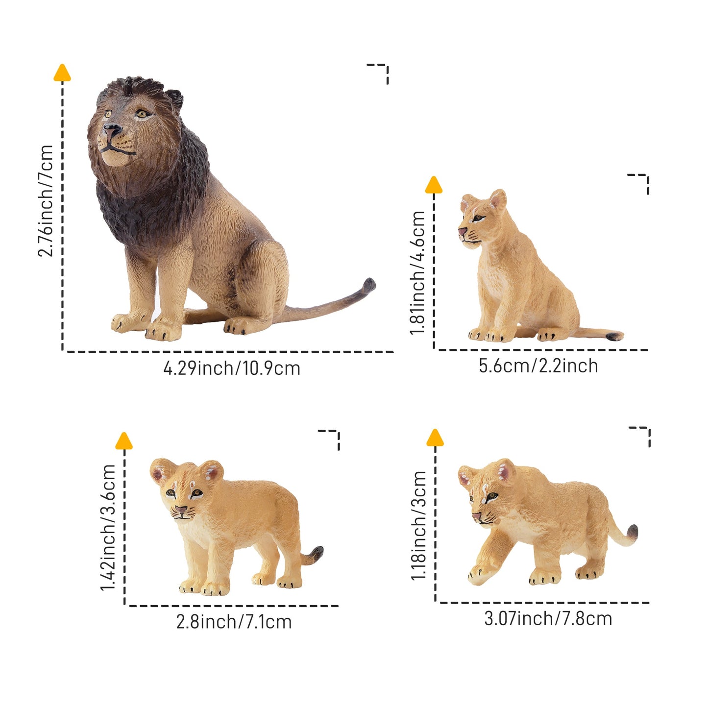 6-Piece Lion Family Figurine Playset