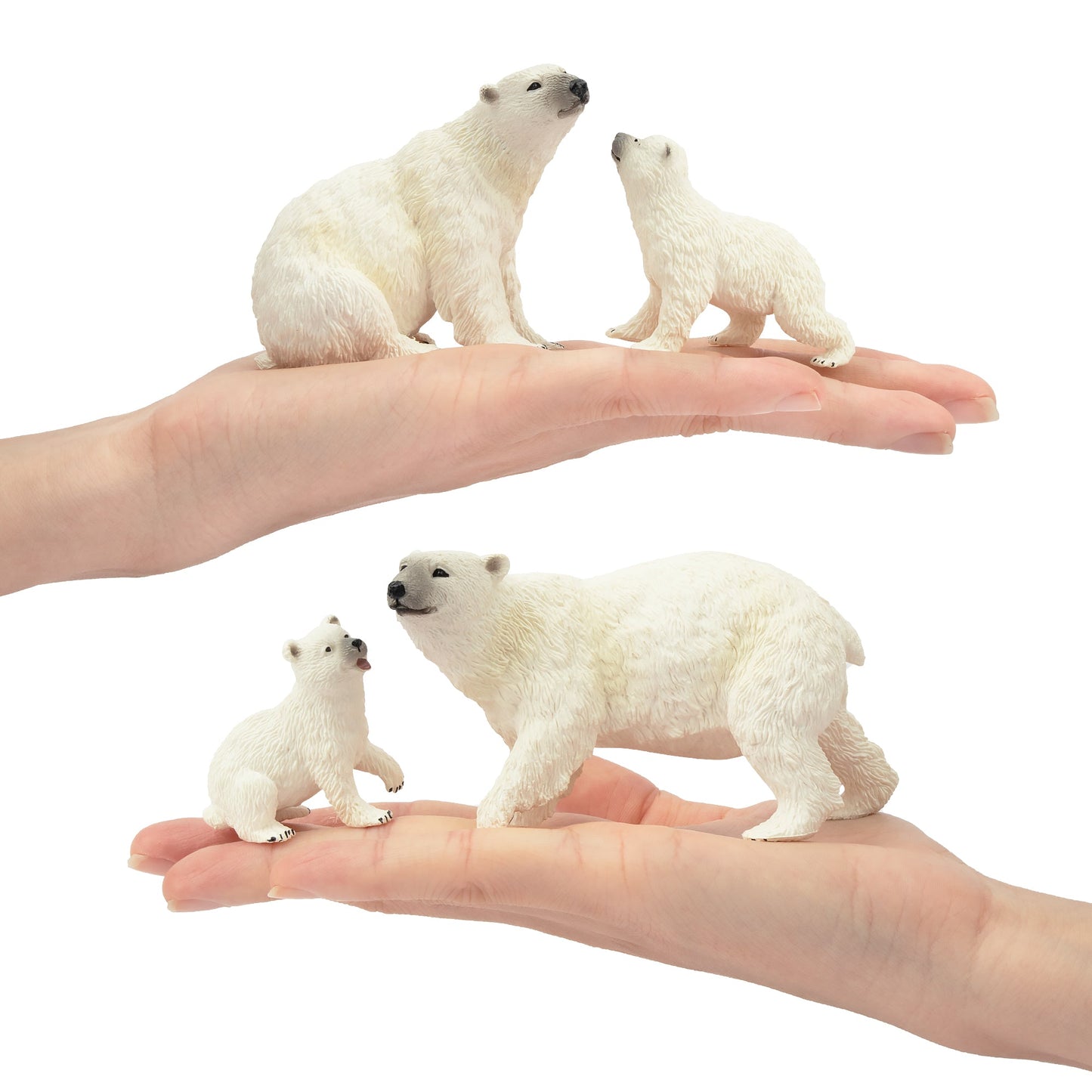 6-Piece Polar Bear Family Figurine Playset