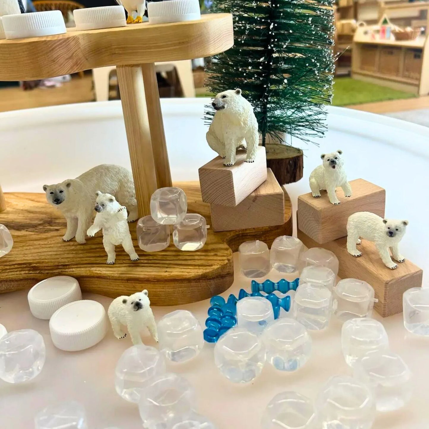 6-Piece Polar Bear Family Figurine Playset