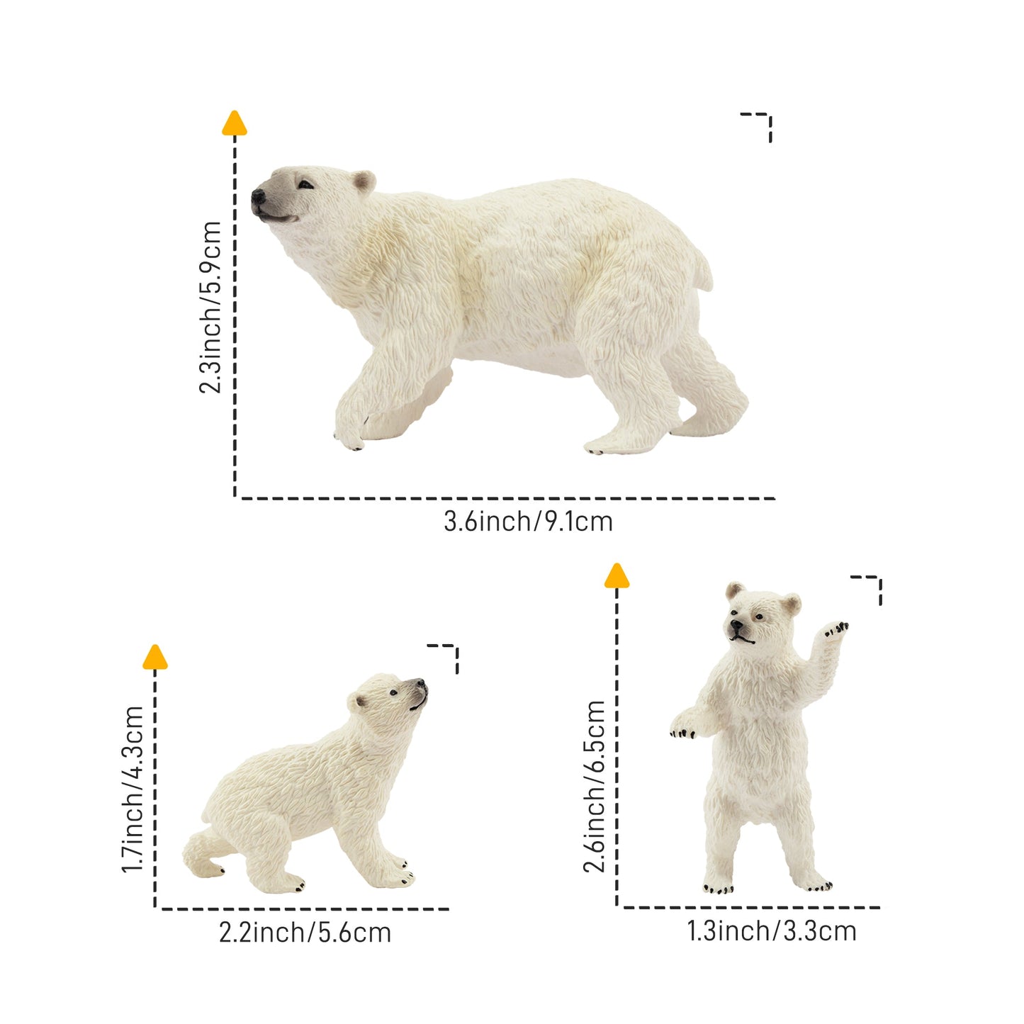 6-Piece Polar Bear Family Figurine Playset