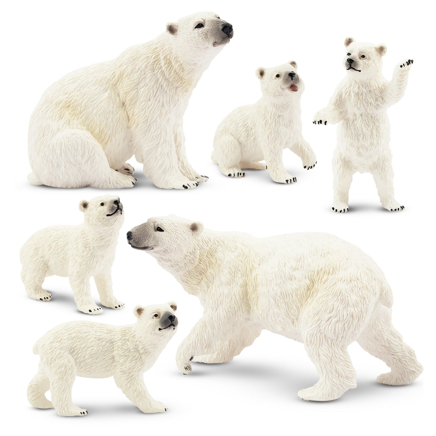 6-Piece Polar Bear Family Figurine Playset