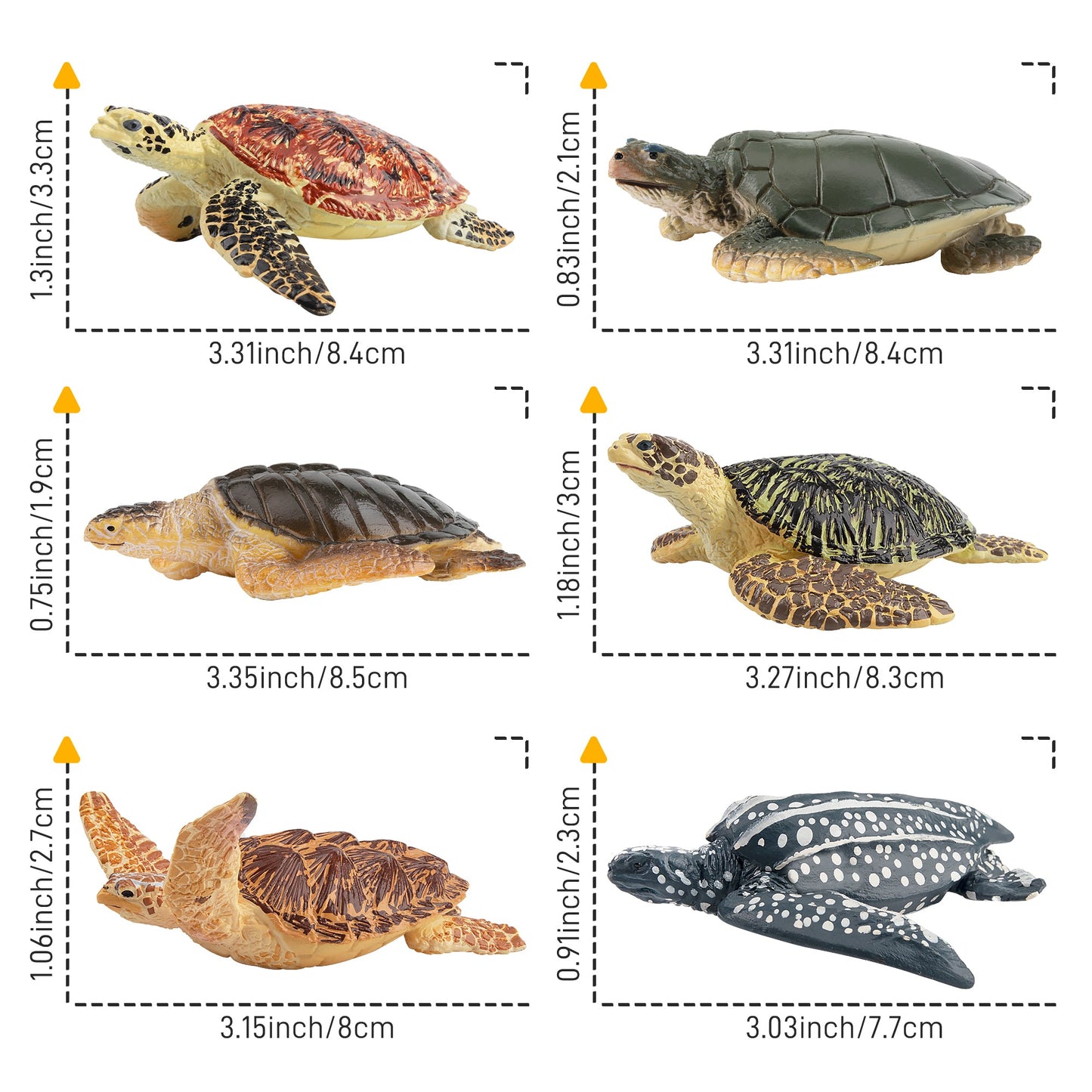 6-Piece Sea Turtle Figurine Playset