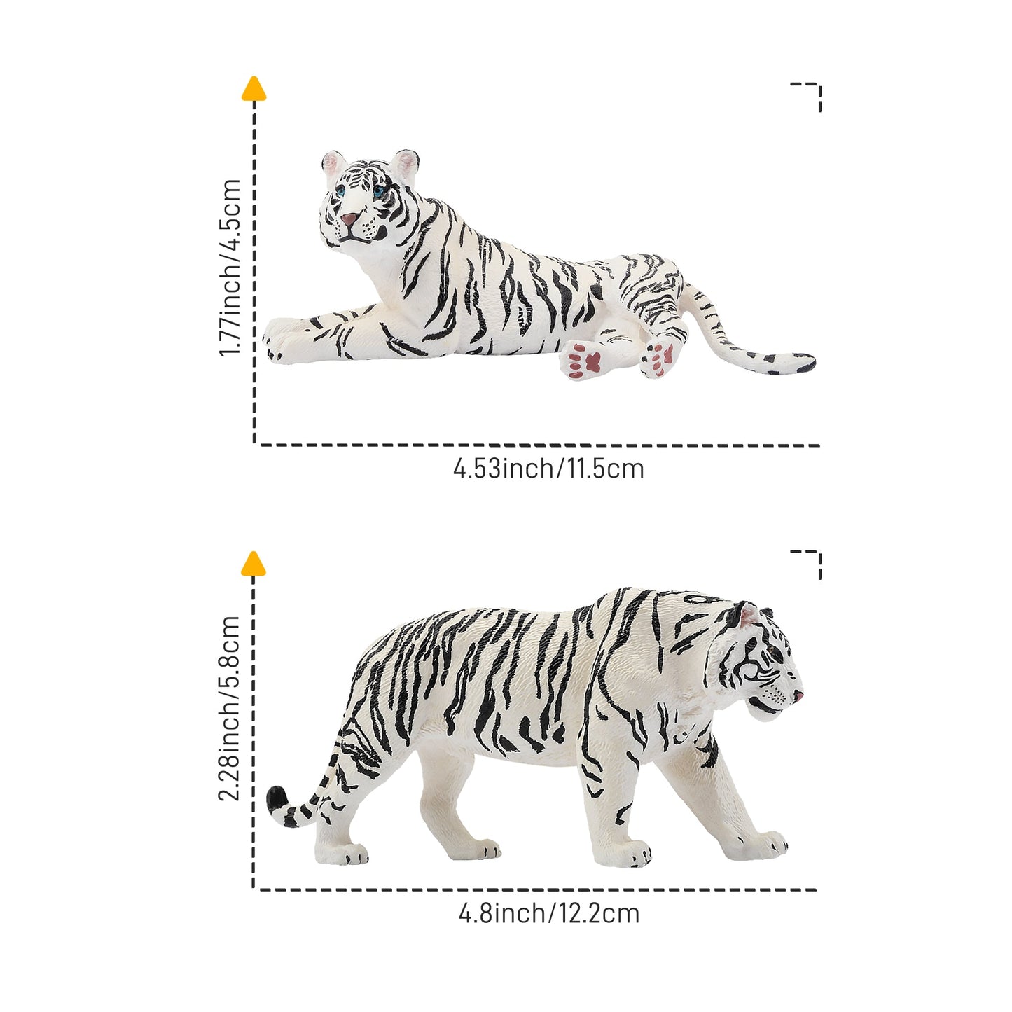 6-Piece White Tiger Family Figurine Playset