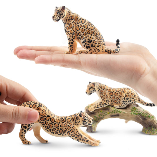 7-Piece Realistic Jaguar Family Figurine Playset