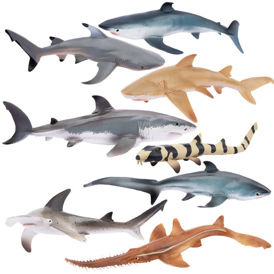 8-Piece Shark Figurine Playset